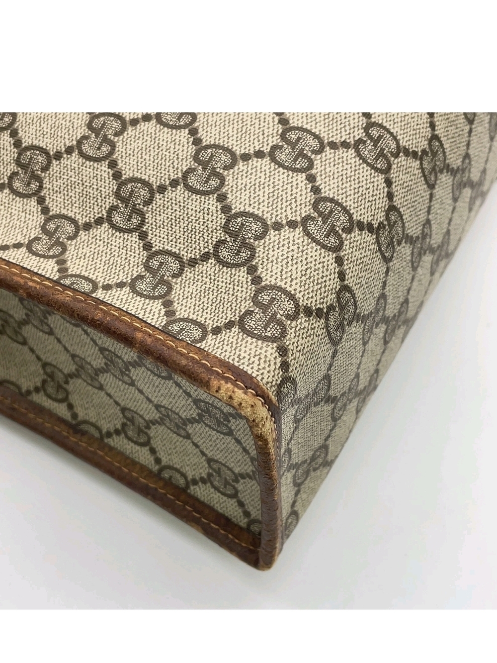 Gucci Brown GG Supreme Tote with Signature Web Stripe - Picture 11 of 16
